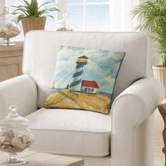 Kohl's Home Classics Other - Throw Pillow, Kohl's Home Classics Embroidered Floral Pink, Blue, Gold 16"x16"